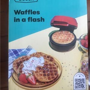Mini Waffle Iron Brand  New Never Used in box Red